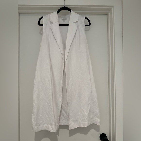 J. Jill White Open Front Linen Blend Vest - Picture 5 of 7